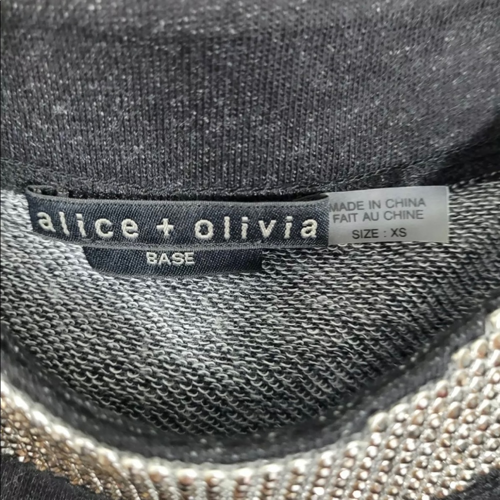 Alice+ Olivia bling rhinestone top dark grey black size XS - Picture 8 of 8